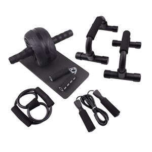 Kit de Entrenamiento Muscular para Ejercicio en Casa, Gimnasio, Fitness, Rodillo Abdominal, Juego de 5 Rodillos con Cuerda para Saltar y Agarraderas - Product Image 1