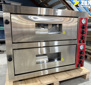 Forno Elettrico Commerciale a 2 Piani con 4 Vassoi <span class=keywords><strong>500</strong></span> ℃   <span class=keywords><strong>Macchina</strong></span> per Cuocere Pane, Pizza e Biscotti con Piano in Pietra - Product Image 3