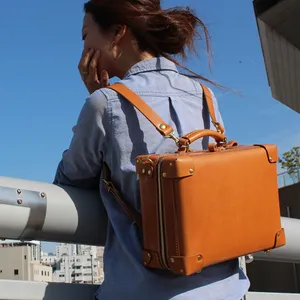 Кожаный мягкий мини-багажник на заказ мягкий багажник для хранения женщин сумка через плечо школьный крошечный чемодан