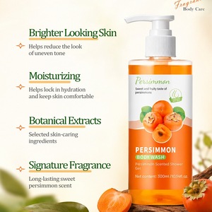 Gel de Ducha Personalizado con Etiqueta Privada de Caqui, Rejuvenecedor y de Limpieza Profunda, Espuma Abundante Iluminadora, 300ml - Product Image 3
