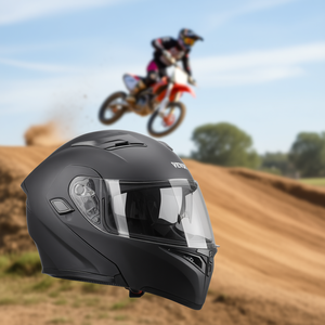 Casco de Motocicleta Vevor Talla M con Ranura para Bluetooth para Motocross, Visera Transparente, Carcasa de Policarbonato - Product Image 2