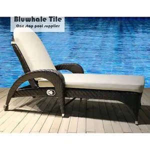 Blubaleine – mobilier d'extérieur en queue de poisson, tissage automatique, repose-dos, cadre métallique, Chaise de plage, Chaise de piscine