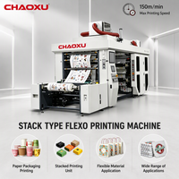 Machine d'impression flexographique grand format à lames fermées pour papier, BOPP, OPP, PVC, type empilable, à encre aqueuse