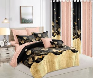 Hot Bán Bán Buôn Sang Trọng Tùy Chỉnh Vua Kích Thước 10 Pcs Hoa Làm Mát Polyester Rèm Cửa Bộ Đồ Giường Bộ - Product Image 5