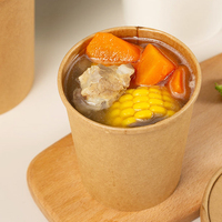 Conteneur alimentaire en papier en gros pour soupe, curry, pâtes et emballages à emporter pour restaurants