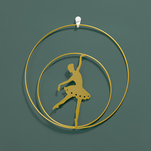 Cuadros Decorativos de Hierro Forjado Estilo Nórdico con Bailarina de Ballet, Decoraciones de Pared de Lujo para Sala de Estar - Product Image 2