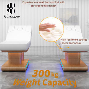 High Quality Double Column Electric Beauty Massage <b>Bed</b> Wood with <b>LED</b> 4 Motor Electric Spa Facial <b>Bed</b> <b>Bed</b> for Beauty Salon - Product Image 4