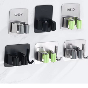 Dính Tường Cửa Chổi Công Cụ Tổ Chức Cào Chổi Lưu Trữ Clip Wall Mount Thép Không Gỉ 304 Lau Clip Và Chổi Chủ - Product Image 4