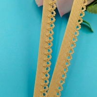 Bande élastique en dentelle picot de haute qualité en spandex/nylon avec bord dentelé pour vêtements, sous-vêtements et chaussures