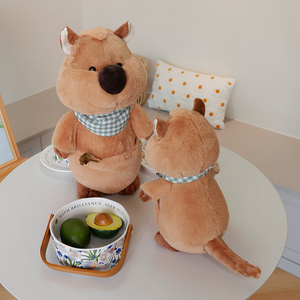 Peluche Quokka super douce et câline avec écharpes à carreaux, adorable peluche Quokka, cadeau - Product Image 3