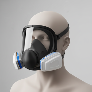 <span class=keywords><strong>Masque</strong></span> respiratoire avec filtres à charbon actif anti-vapeurs organiques et double cartouche filtrante pour la peinture - Product Image 1