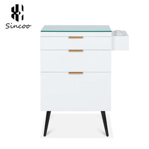 Luxury Modern Commercial Salon <b>Trolley</b> Cart MDF Solid Wood Texture Easy Moving Extra Large Professional Styling <b>Tool</b> Cabinet - Product Image 4