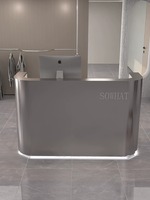 Comptoir de Réception en Acier Inoxydable Sur Mesure, Petite Caisse de Magasin, Bureau Simple pour Salon de Coiffure ou de Beauté
