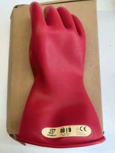 Gants diélectriques en caoutchouc latex isolant bicolore de classe haute tension 00/0/1/2/3/4 pour travaux électriques, gants en caoutchouc électriques - Product Image 1
