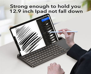 Custom Multi-devices ABS Rechargeable Wireless <b>Bluetooth</b> <b>Keyboard</b> with Cradle for Tablet Phone - Product Image 2