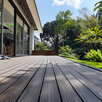 Planche de terrasse en composite WPC pour extérieur, imperméable, en bois-plastique solide, pour patio, jardin, terrasse