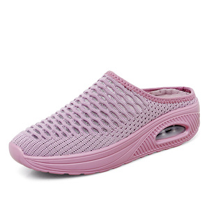 Zapatos sin cordones con amortiguación de aire, sandalias casuales de malla hueca, zapatos ligeros para caminar, para hombre, con parte superior de punto transpirable, para actividades diarias en el hogar. - Product Image 3