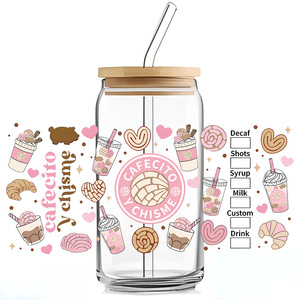 16Oz Transparent DTF UV Stickers Durable Waterproof Crystal Clear 3D UV DTF Decals UV DTF <strong>Transfer</strong> Sticker for Glass Bottle - Product Image 1