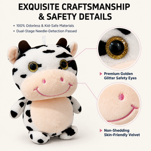 Peluche de ternero <span class=keywords><strong>Holstein</strong></span> con ojos brillantes, suave, compacto, ideal como premio para máquinas de garra, suministro para juegos de carnaval y paquete a granel. - Product Image 2