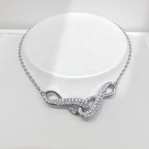 Bracelet de luxe en argent sterling 925 massif, prix d'usine, bijoux fins, vente en gros, bracelet délicat pour femme avec nœud et zircon cubique - Product Image 5