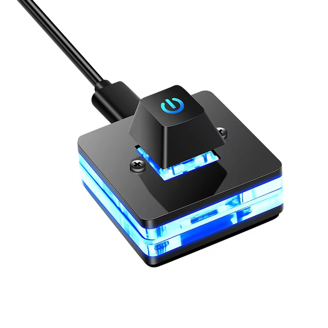 1.8M Desktop Computer Power Switch with LED Lights PC Motherboard External Start Power On/Off Button Extension Cable for Home of