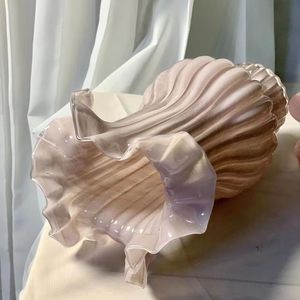 Pleated <strong>Vase</strong> Gentle Purple Decorative Ornaments Living Room <strong>Flower</strong> Arrangement High-end Antique Fenton <strong>Flower</strong> <strong>Vase</strong> - Product Image 1