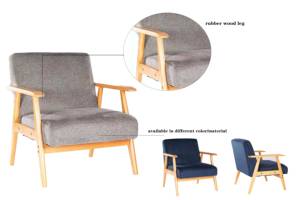 Sillón Moderno CARLFORD con Estructura de Madera, Tapizado en Tela, para Sala de Estar - Product Image 4