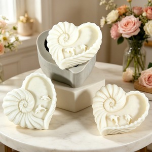 Heart Shaped Conch Silicone <b>Mold</b> For <b>Candle</b> Soap Making DIY Craft 3D Sea Shell <b>Mold</b> With Dolphin Design Light Gray - Product Image 2