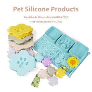 4-in-1 Silicone Pet Feeding Set for Anxiety Relief & Training, Slow Feeder Bowl & Lick <b>Mat</b>, Strong Suction Custom OEM/ODM - Product Image 2