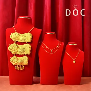 Busto colgante de Color dorado y rojo, exhibición de joyería, fabricante de almacenamiento directo, más barato