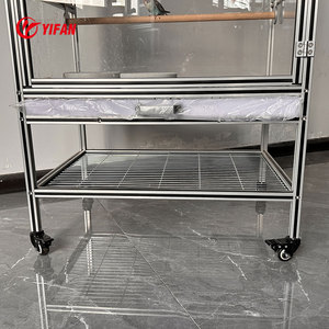 Jaula Vertical Extra Grande para Loros 2020, Perfil de Aluminio, Vidrio Templado Anti-Rotura, para Loro Gris <span class=keywords><strong>y</strong></span> Guacamaya <span class=keywords><strong>Azul</strong></span> <span class=keywords><strong>y</strong></span> Dorado - Product Image 6