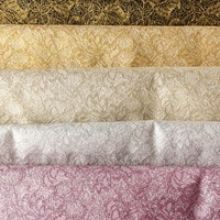 NAIS Nouveau Tissu Jacquard Brocart 3D Métallique Or Argent 100% Polyester Gaufré Lurex pour Robes, Tenues de Soirée, Vêtements de Nuit et Rideaux