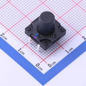 TS-KG10D-BB115F Tactile Switch Through hole Component THT,12x12mm Switch Single Pole Single Throw Round Button 2.5N Through Hole - Product Image 1