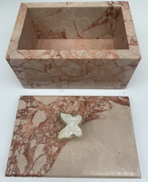 Nouvelle arrivée pour Bulgari rose marbre motif vertical boîte à bijoux avec couvercle boîtes de rangement et bacs pour usage domestique et stockage d'épices