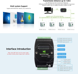 Aismartlink WAVESHARE USB на 8CH <span class=keywords><strong>RS485</strong></span> промышленный класс изолированный преобразователь, USB на <span class=keywords><strong>RS485</strong></span> адаптер настенное крепление и крепление на рельсе - Product Image 6