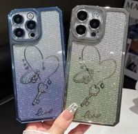 Nouvelle mode de luxe diamants décoration électrolytique boîtier de téléphone étui plus léger pour iphone 13 14 15 16 pro max couverture de téléphone portable