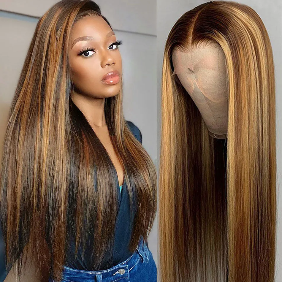 Cheap Colored Highlight HD Lace Frontal Wigs Vendor Raw Indian Virgin Human Hair 613 Lace Front Wigs Human Hair For Black Women