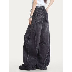 Pantalon homme rétro américain déstructuré, coupe droite, léger, style streetwear, design de niche transfrontalier, effet délavé et déchiré - Product Image 3