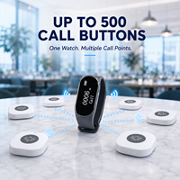 Système d'appel sans fil pour serveurs de restaurant, compatible avec jusqu'à 500 boutons d'appel, alerte vibrante pour café et hôtel