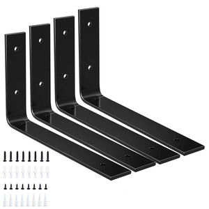 Kệ Bracket đen hỗ trợ nhiệm vụ nặng nề công nghiệp mạnh mẽ nổi gang kim loại rắn thép tường DIY L hình dạng kệ chân đế - Product Image 1