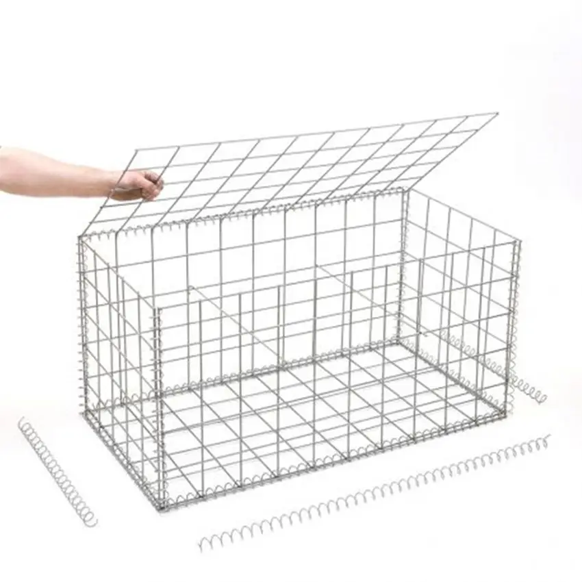 Leicht zu montierende rechteckige Maschen loch 100x50mm geschweißte Gabionen Stein käfig Gabion Mesh Box