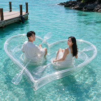 Kayak gonflable transparent en PVC en forme de cœur pour deux personnes, idéal pour la location en resort, les lacs, les plages et les parcs aquatiques (OEM/ODM)