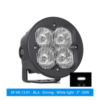 Feux antibrouillard LED 20W, carrés de 3,78 pouces, éclairage extérieur automobile, rétroéclairage ambre, blanc, IP67, 10-30V DC, camion, SUV, 4x4, tout-terrain