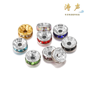 Anneaux en strass électroplaqués, perles rondes d'espacement, zircone cubique, composants de bijoux pour bracelets et accessoires DIY - Product Image 2