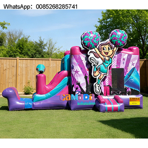 Toboggan gonflable de taille personnalisée conception de dessin animé château plein d'entrain maison de videur pour location de fête - Product Image 1