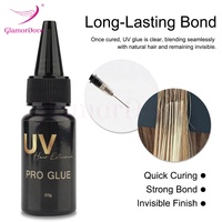 GlamorDove Kit de lumière UV Système d'extensions de cheveux avec lumière UV Lampe LED Machine, colle, brosse, dissolvant, bouclier anti-UV Defender