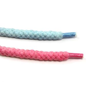 Good Quality Vintage Faded Round Rope Tie Dye Rainbow Cotton Shoelaces Sublimation Hoodies <b>Cord</b> - Product Image 4