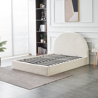 Tête de lit personnalisée style moderne Queen King Size de luxe réglable en forme d'arc de cercle en bois cadre de lit rembourré