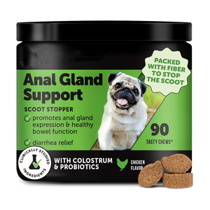 Chiens Glande Anale Soutien <span class=keywords><strong>Probiotiques</strong></span> & Digestion Beurre d'Arachide Aromatisé Fibre de Citrouille Soft Chew Boot the Scoot Supplément pour Chiens - Product Image 1