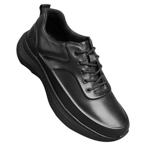 Chaussures habillées pour hommes AIBUOIS à bout rond, en cuir véritable, à lacets, confortables pour le bureau et la carrière, semelle extérieure en caoutchouc, style solide - Product Image 4